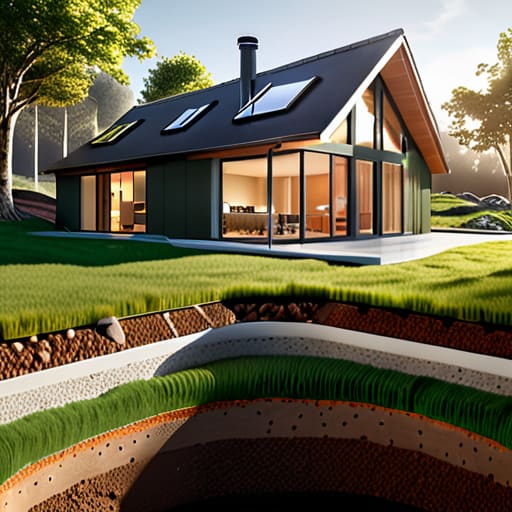 Diagram of how geothermal heating works.