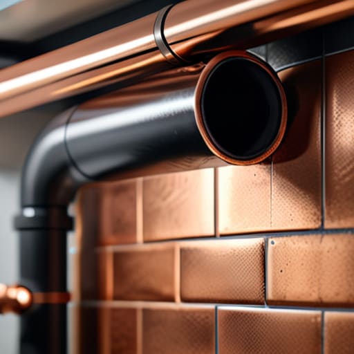 Worker insulating water pipes to save energy.